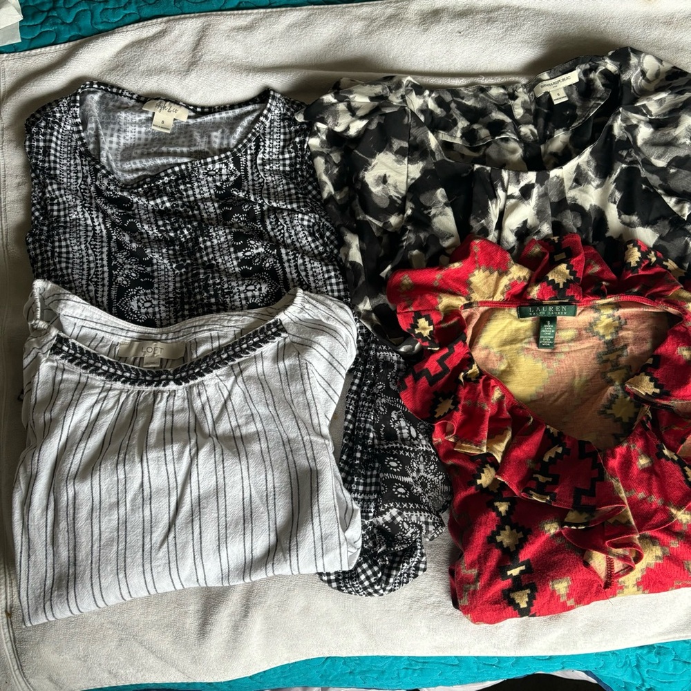 4-womens size small tops Loft/Banana Republic/Ralph Lauren/ Style & Co - Picture 1 of 13